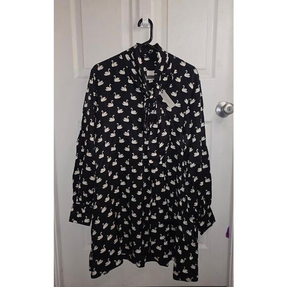 Maeve by Anthropologie Dresses & Skirts - Anthropologie Maeve The Caroline Tie Neck Mini Dress Swan NWT Size L Whimsy